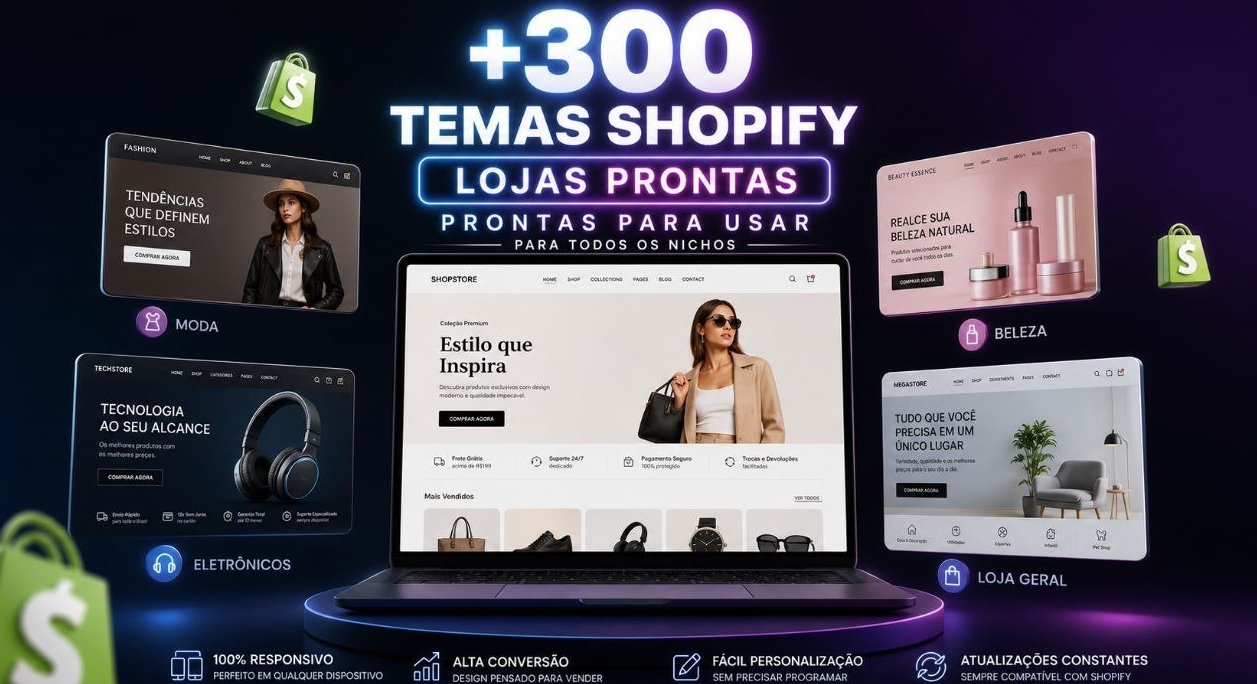 🛒🔥 +300 TEMAS PARA LOJA SHOPIFY 🔥🛒
