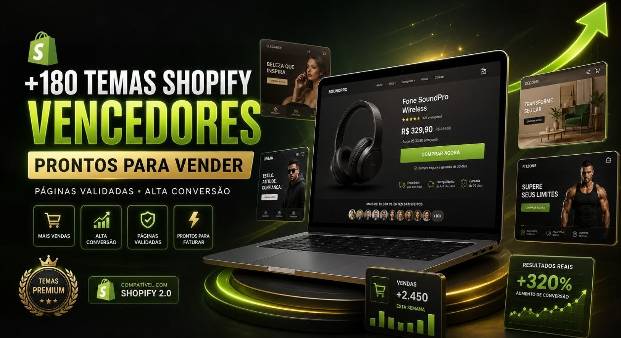 🛒💎 +180 TEMAS SHOPIFY VENCEDORES 💎🛒